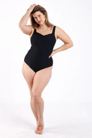 thumbnail: Paprika corrigerend badpak met voorgevormde cups Plus Size zwart