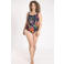 Paprika corrigerend badpak Plus Size met voorgevormde cups donkerblauw/meerkleurig