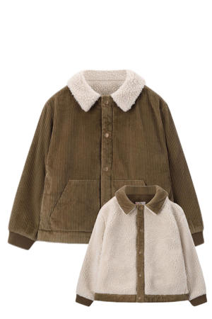 corduroy teddy jas groen