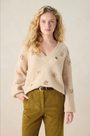 gebreide trui beige