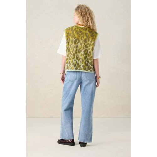 Sissy-Boy gilet met panterprint donkergroen afbeelding