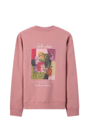sweater met backprint roze