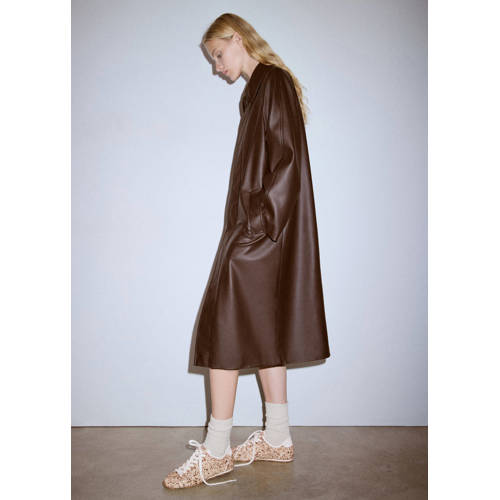 Mango leren sneakers beige afbeelding