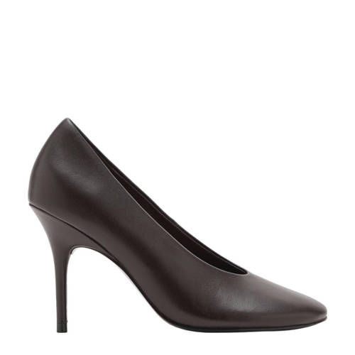 Mango leren pumps donkerbruin afbeelding