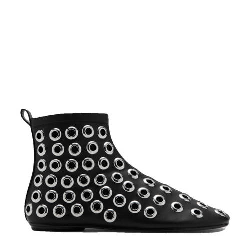 Mango enkellaarzen met eyelets zwart afbeelding