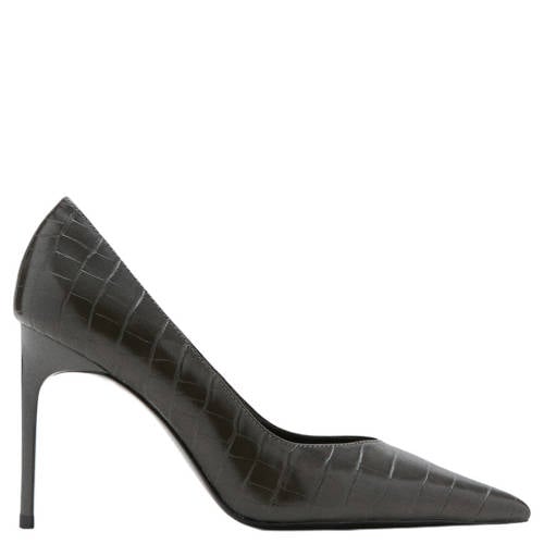 Mango pumps met crocoprint grijs afbeelding