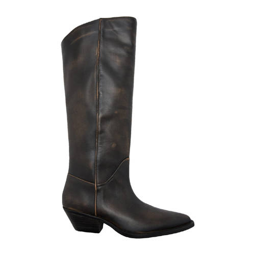 Mango leren cowboylaarzen donkerbruin afbeelding