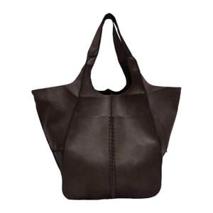 leren shopper Kya-na donkerbruin