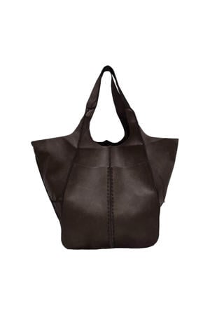 leren shopper Kya-na donkerbruin