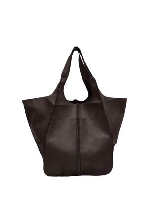 leren shopper Kya-na donkerbruin