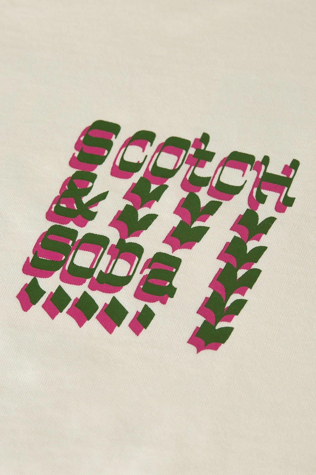 Scotch & Soda relaxed T-shirt met backprint ecru