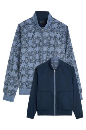 reversible jas blauw