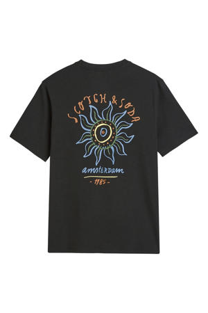 regular T-shirt met backprint zwart