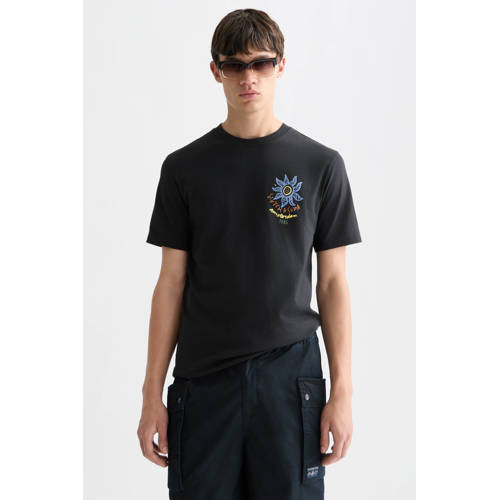 Scotch & Soda regular T-shirt met backprint zwart afbeelding