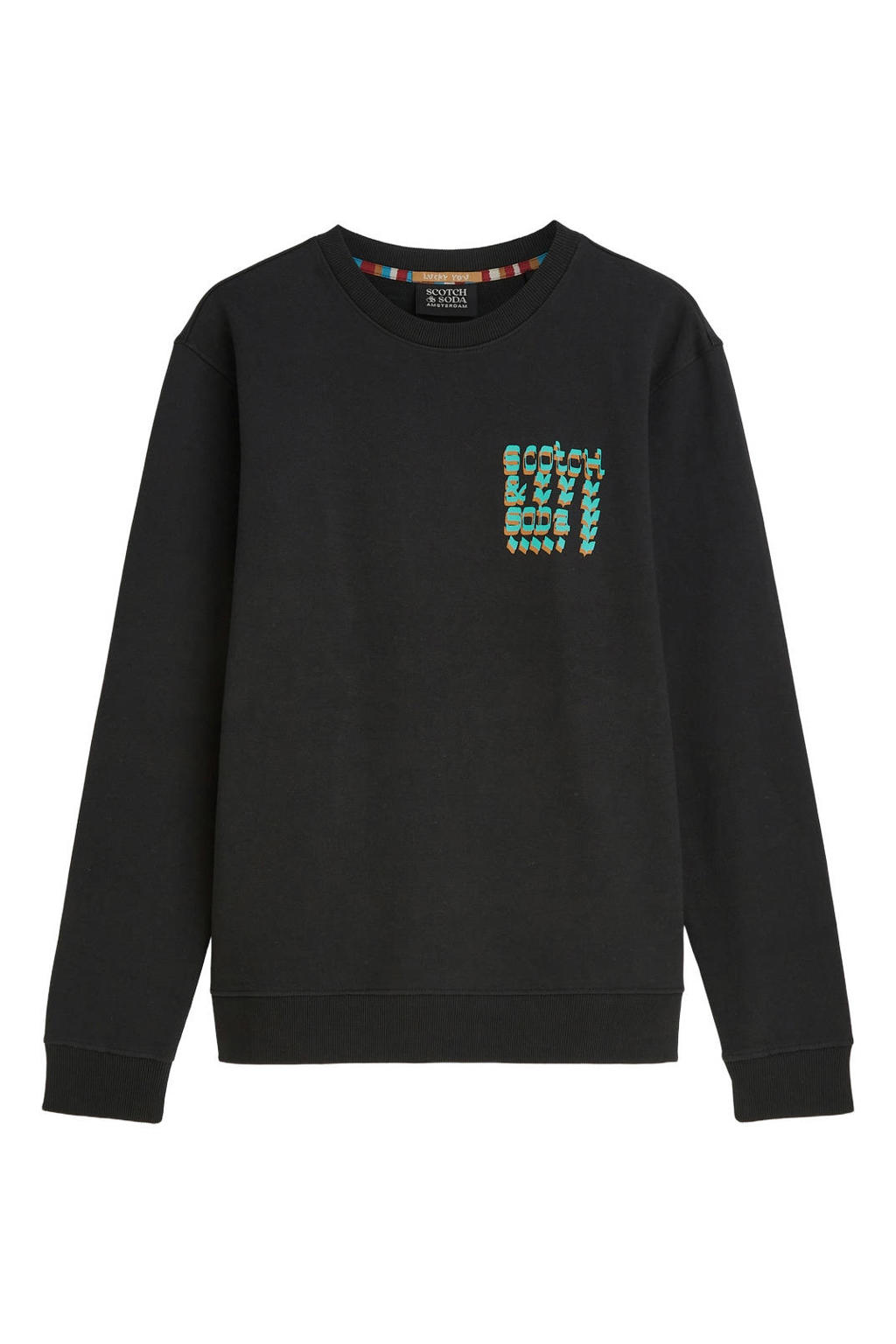 Scotch & Soda sweater met backprint zwart
