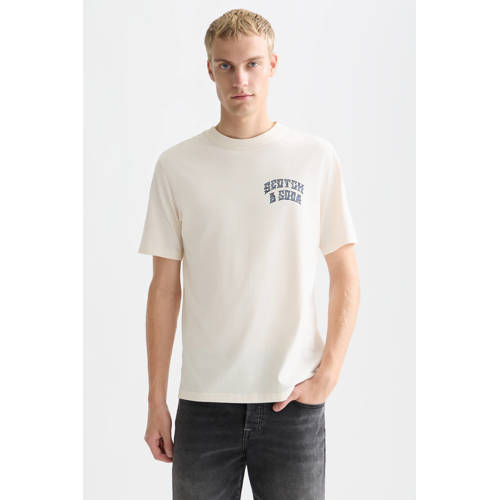 Scotch & Soda regular T-shirt met backprint ecru afbeelding
