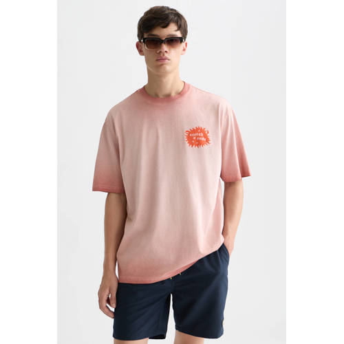 Scotch & Soda regular T-shirt met backprint roze afbeelding