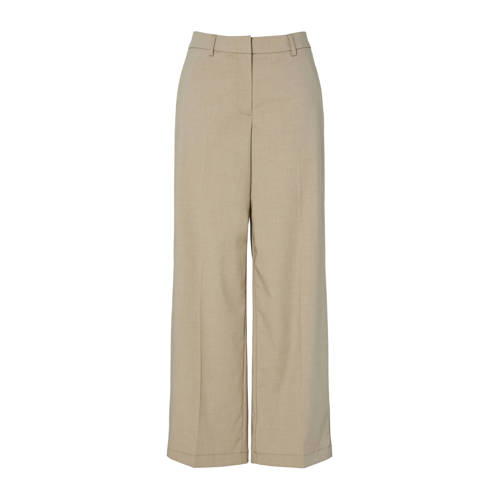 PIECES Wide leg regular waist pantalon grijsbruin afbeelding