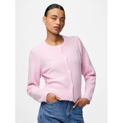 PIECES vest lichtroze gebreid afbeelding