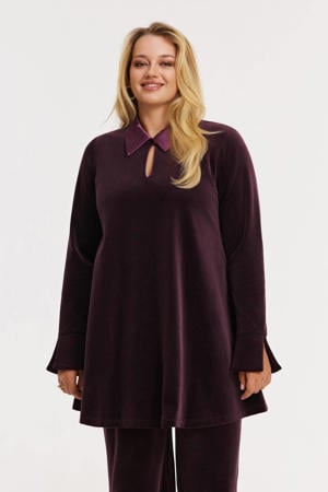 fluwelen tuniek donkerrood