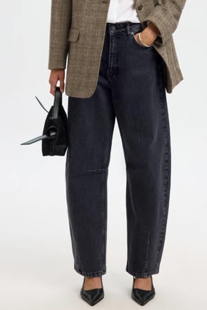 high waist loose fit jeans black denim