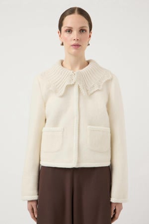 gebreid vest met wol ecru