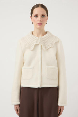 gebreid vest met wol ecru