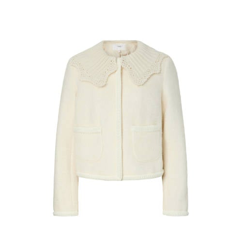 Y.A.S gebreid vest met wol ecru afbeelding