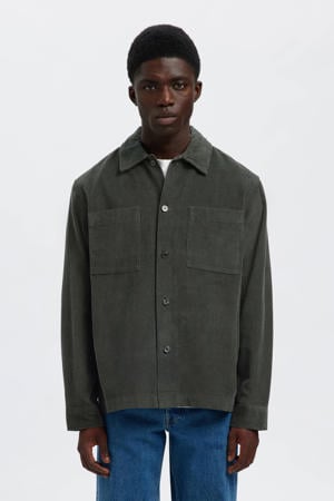 regular casual overhemd donkergroen