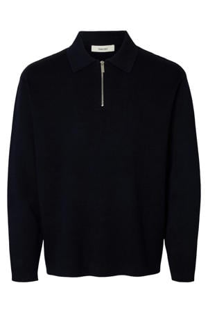 pullover gebreid donkerblauw