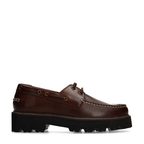 Sacha leren bootschoenen donkerbruin afbeelding