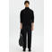 Selected coltrui met ingebreid patroon zwart