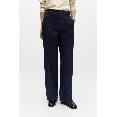 OBJECT wide leg jeans dark blue denim afbeelding