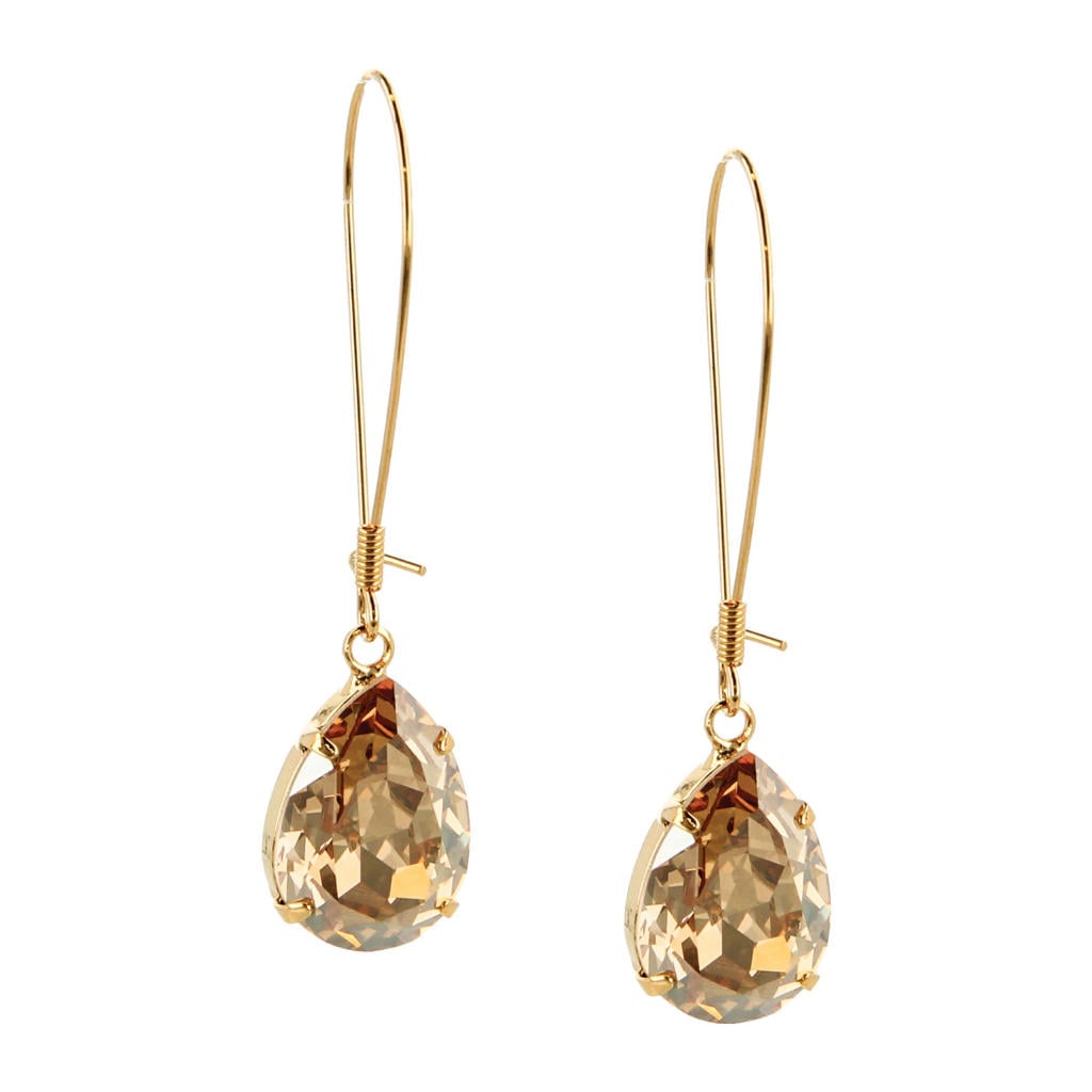 Otazu gold plated oorbellen met Swarovksi kristallen Ida Gold