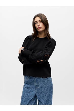 sweater zwart met mouw detail