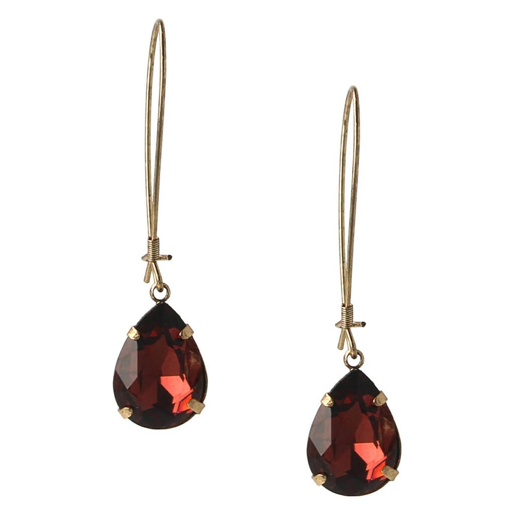 Otazu gold plated oorbellen met Swarovksi kristallen Ida Warm Amethyst
