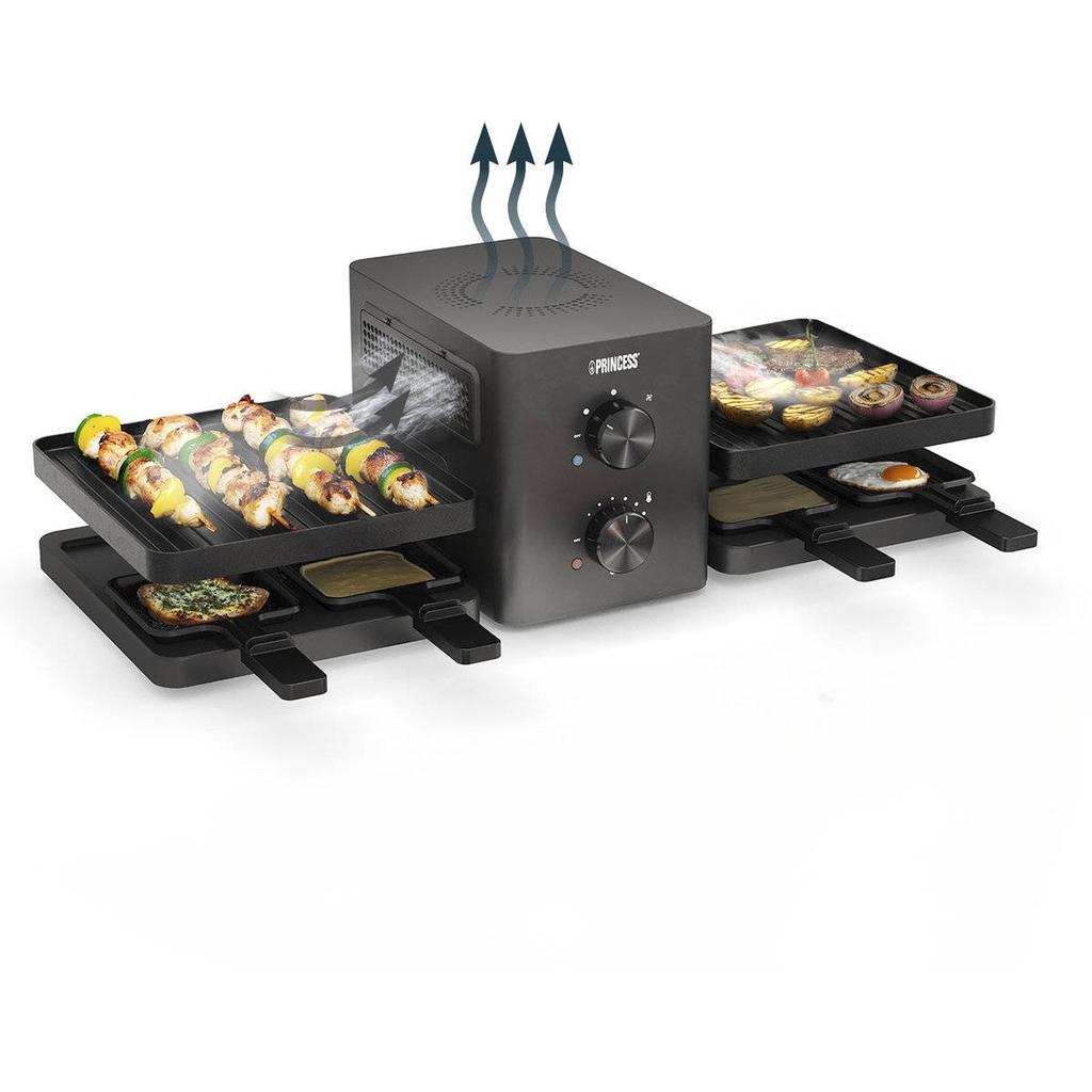 Princess Raclette Purify gourmetstel - 8 personen - met ingebouwde afzuiging - 162660