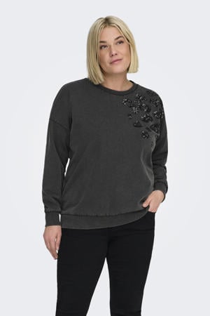 sweater grijs met pailletten