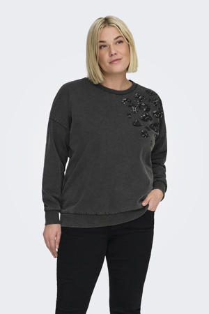 sweater grijs met pailletten
