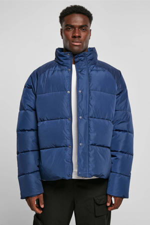 gewatteerde jas blauw