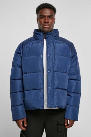 gewatteerde jas blauw