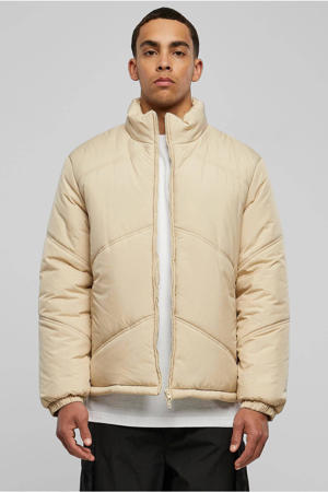 gewatteerde jas beige