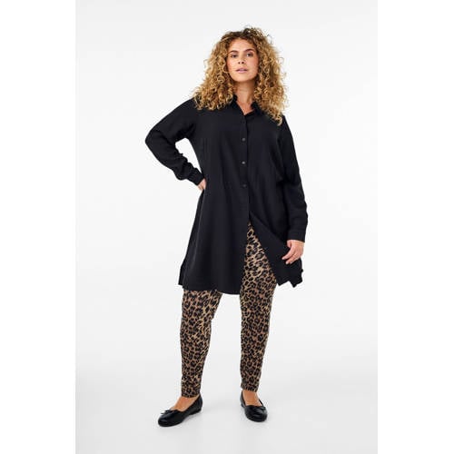 Zizzi slim high waist legging met panterprint beige afbeelding