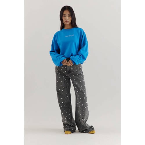 HARPER & YVE sweater blauw met glitter afbeelding