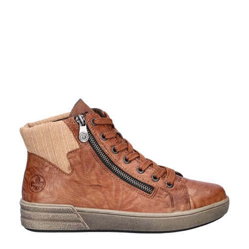 Rieker gevoerde veterboots cognac afbeelding
