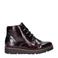 Rieker gevoerde lakleren veterboots donkerrood