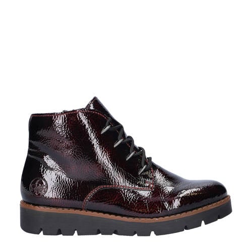 Rieker lakleren veterboots donkerrood afbeelding