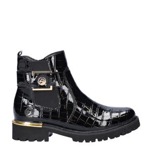 lakleren enkelboots zwart