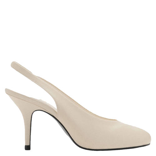 Mango leren slingback pumps ecru afbeelding