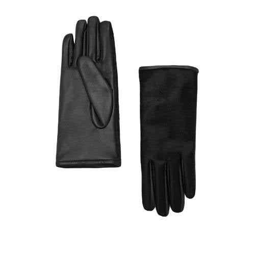 Mango leren handschoenen zwart afbeelding